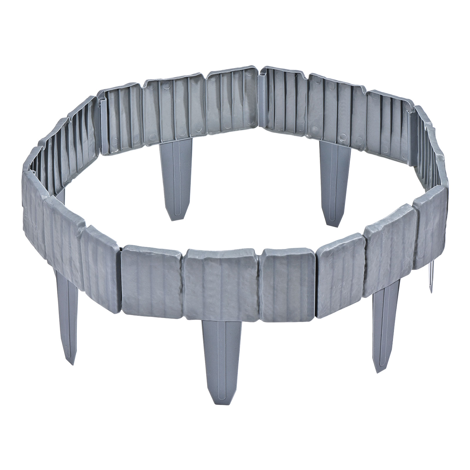 Uxcell 9.8x9.1 Inch Path and Border Edging Garden Plastic Fence Decorative Fencing Grey 10 Pack